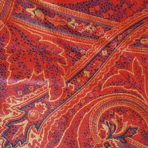 80s Vintage Designer Carlos Falchi Painted Leather Blazer 1 Button Jacket Sz 12 - Picture 12 of 13